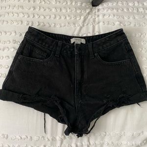 Black high rise shorts